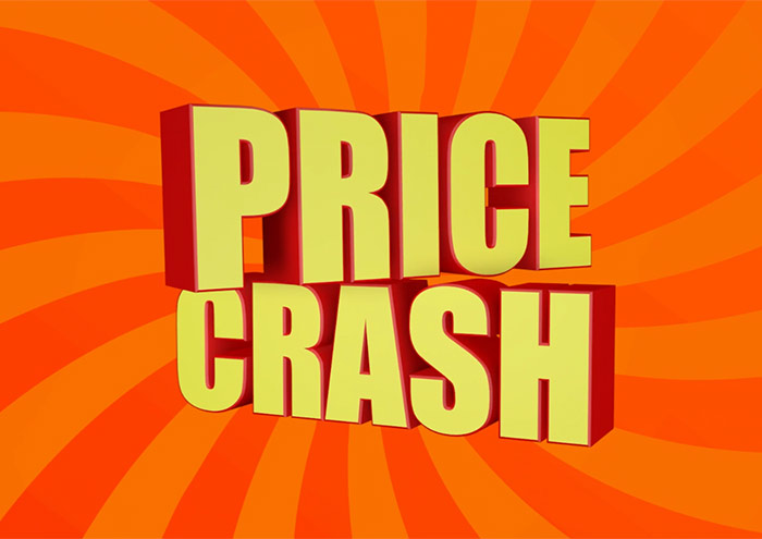 PRICE CRASH 3D lettering animation