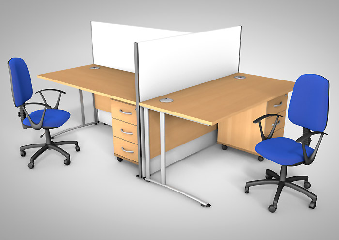 Cantilever Desks 3D furniture model