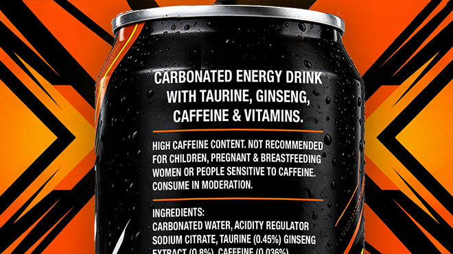 Energy Drink can back