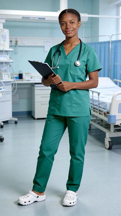medical woman hospital pose