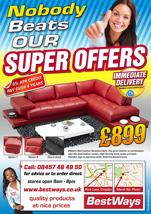 furniture store advert and flyer